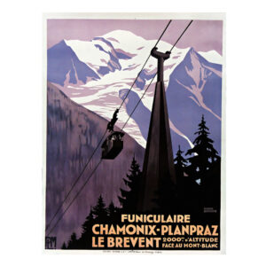 PLM Funiculaire Chamonix Planpraz. Le Brevent-Mont Blanc Roger Broders 1928