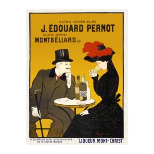 Vintage French drinks poster J Edouard Pernot by Leonetto Cappiello 1900, framed wall art mockup