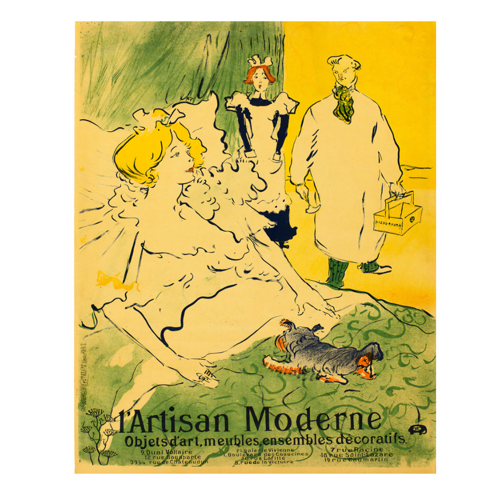 Vintage French Art Poster L'Artisan Moderne - Toulouse Lautrec - 1896