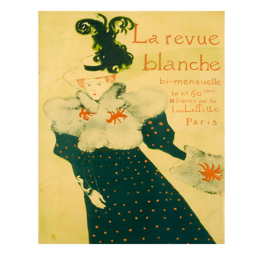 Vintage French Poster La revue blanche - Toulouse Lautrec - 1895