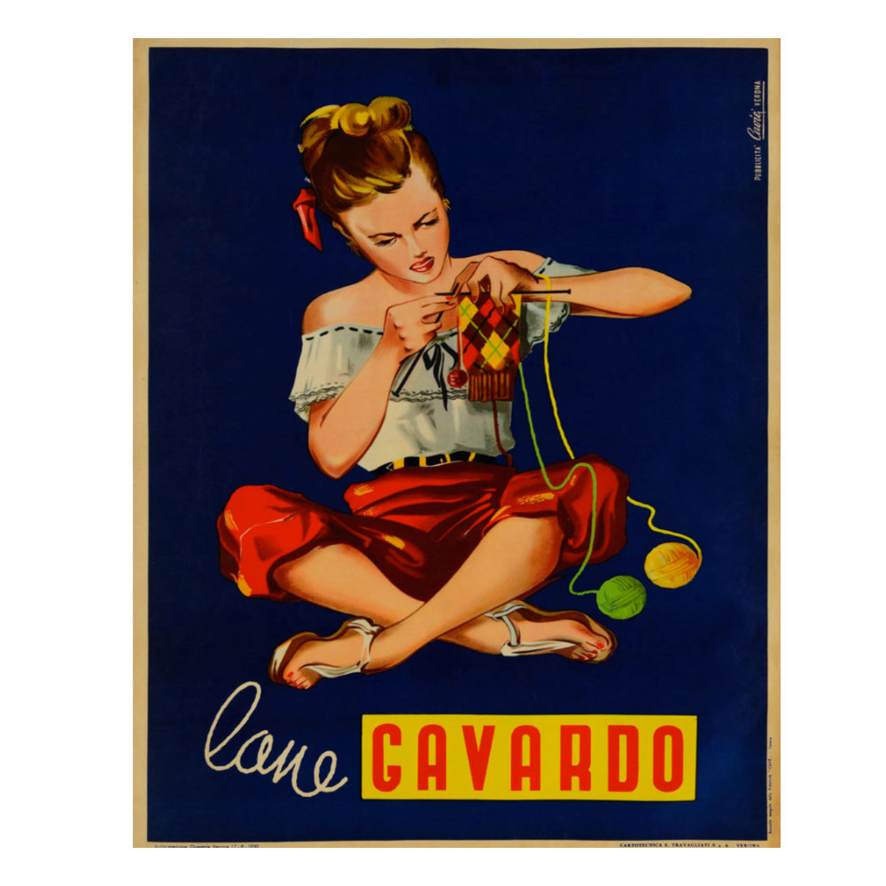 Vintage Italian Yarn Poster Lane Gavardo 1950