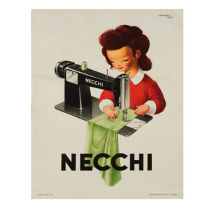 Necchi sewing machine vintage Italian poster