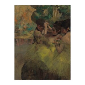 Vintage fine art poster Yellow Dancers (In the Wings) by Edgar Degas 1874-1876, framed wall art mockup