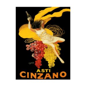 Vintage Italian poster Asti Cinzano by Leonetto Cappiello 1920, framed wall art mockup