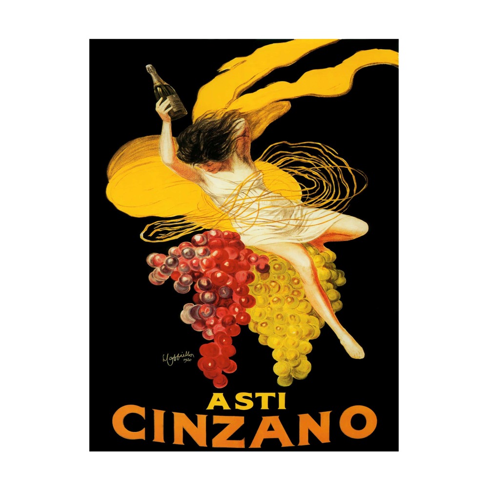 Vintage Italian poster Asti Cinzano by Leonetto Cappiello 1920, framed wall art mockup