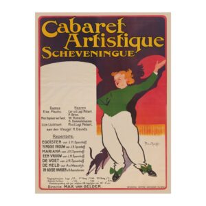 Vintage entertainment poster Cabaret Artistique Schevenigue by Arne V Roesfel 1914, framed wall art mockup
