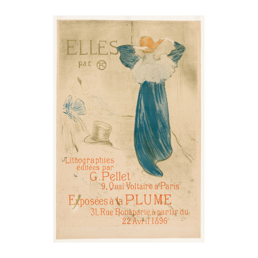 Frontispiece from Elles by Henri de Toulouse-Lautrec 1896 (version 2) vintage fine art poster - digitally restored printable wall art mockup