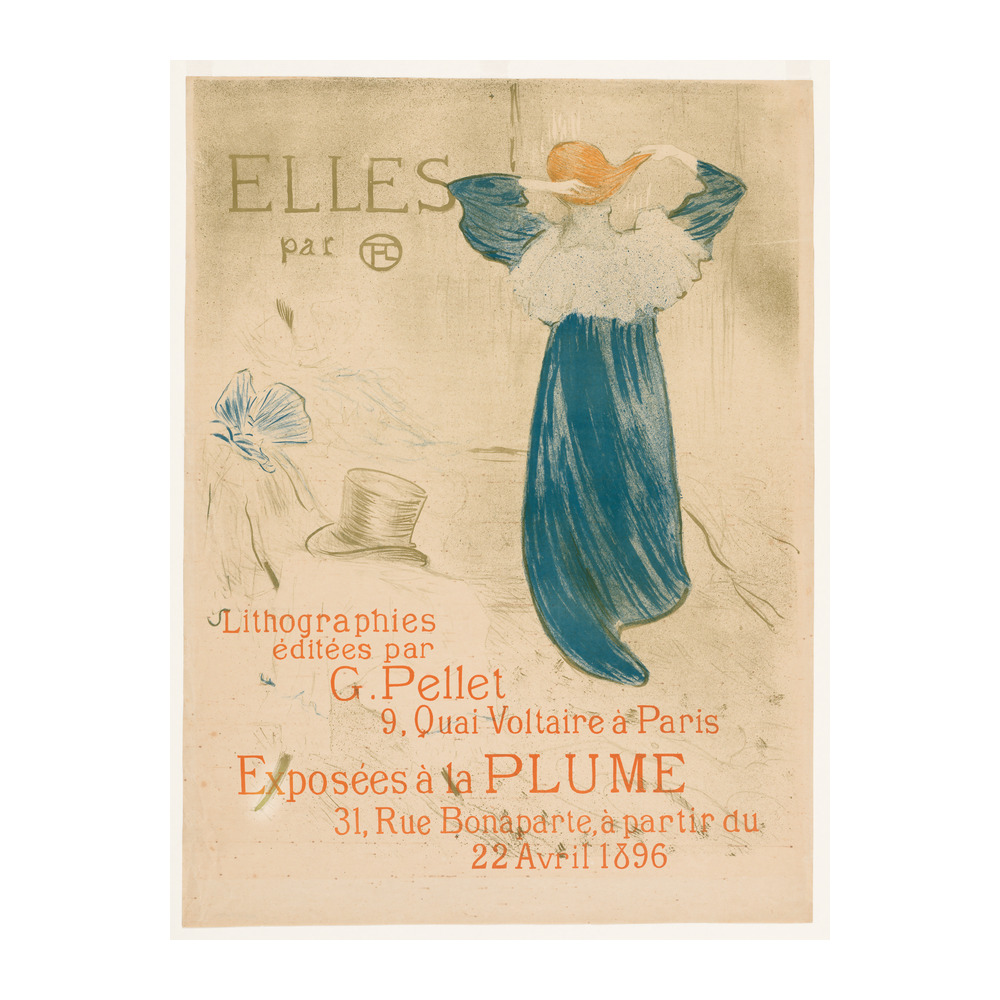 Frontispiece from Elles by Henri de Toulouse-Lautrec 1896 (version 2) vintage fine art poster - digitally restored printable wall art mockup