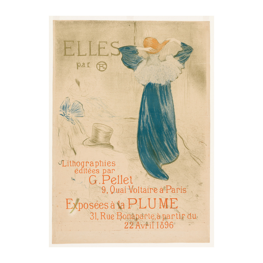 Frontispiece from Elles by Henri de Toulouse-Lautrec 1896 (version 2) vintage fine art poster - digitally restored printable wall art mockup
