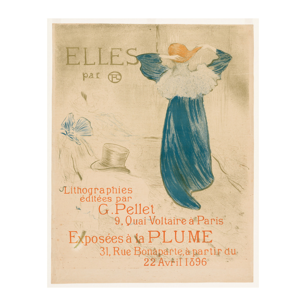 Frontispiece from Elles by Henri de Toulouse-Lautrec 1896 (version 2) vintage fine art poster - digitally restored printable wall art mockup