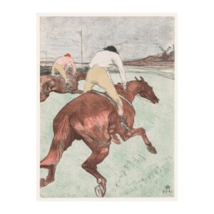 Vintage fine art poster Jockey by Henri de Toulouse-Lautrec 1899, framed wall art mockup