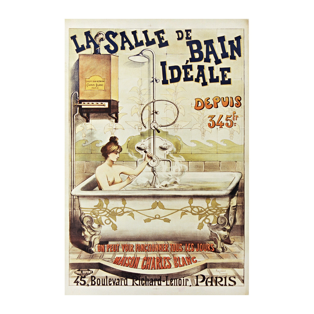 La Salle de Bain Idéale by Raymond Tournon 1901 vintage home poster - digitally restored printable wall art mockup