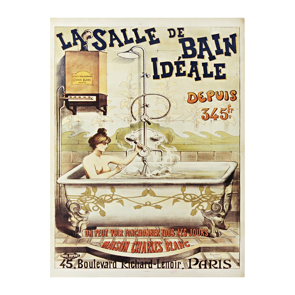 La Salle de Bain Idéale by Raymond Tournon 1901 vintage home poster - digitally restored printable wall art mockup