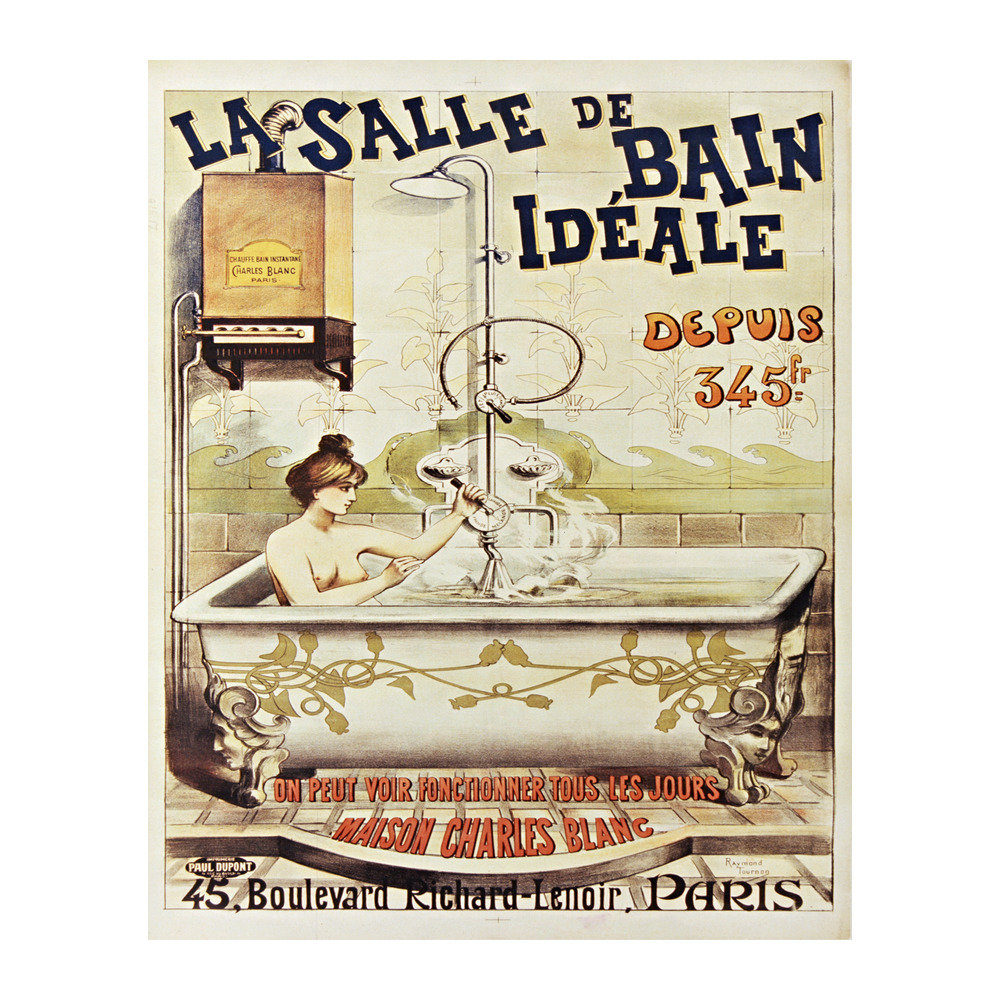 La Salle de Bain Idéale by Raymond Tournon 1901 vintage home poster - digitally restored printable wall art mockup