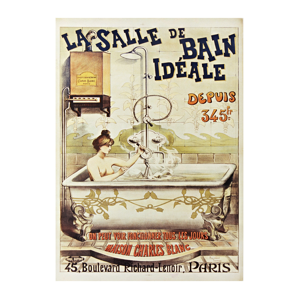 La Salle de Bain Idéale by Raymond Tournon 1901 vintage home poster - digitally restored printable wall art mockup