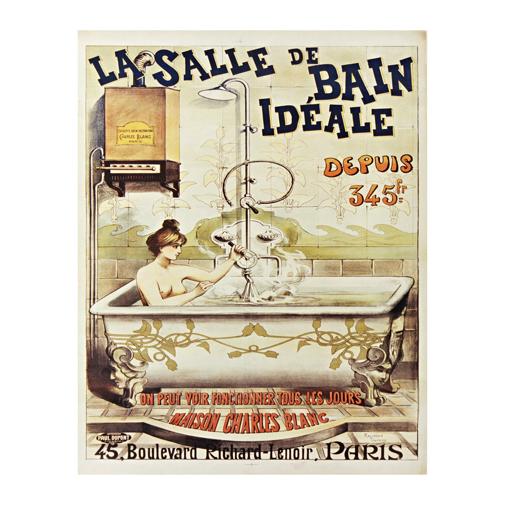 La Salle de Bain Idéale by Raymond Tournon 1901 vintage home poster - digitally restored printable wall art mockup
