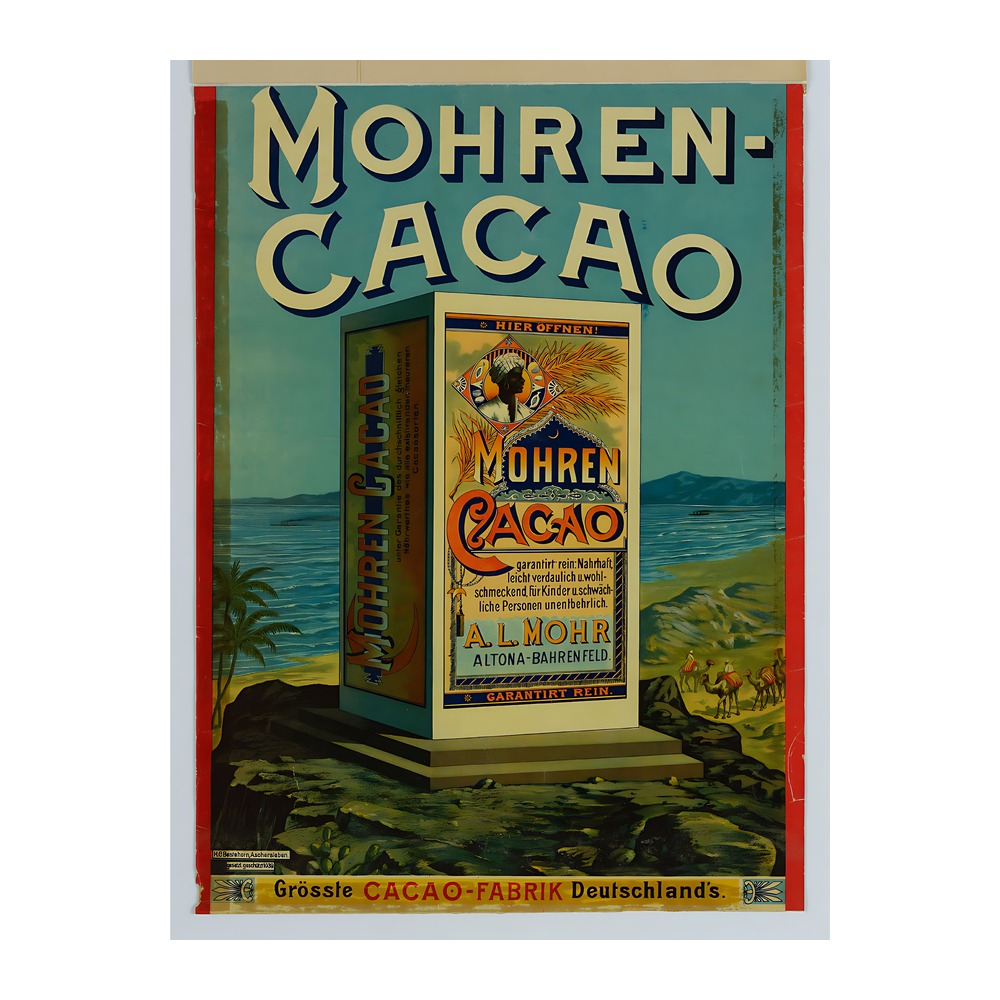 Mohren Cacao 1900-1915 vintage chocolate advertising poster - digitally restored printable wall art mockup