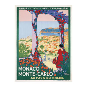 Monaco Monte-Carlo vintage French travel poster by Roger Broders 1922 - digitally restored printable wall art mockup