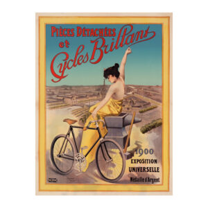 Pièces Détachées et Cycles Brillant by Raymond Tournon 1900 vintage bicycle poster - digitally restored printable wall art mockup