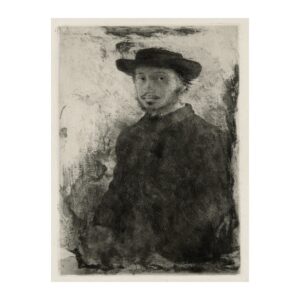 Vintage fine art poster Self-Portrait by Edgar Degas 1857, framed wall art mockup